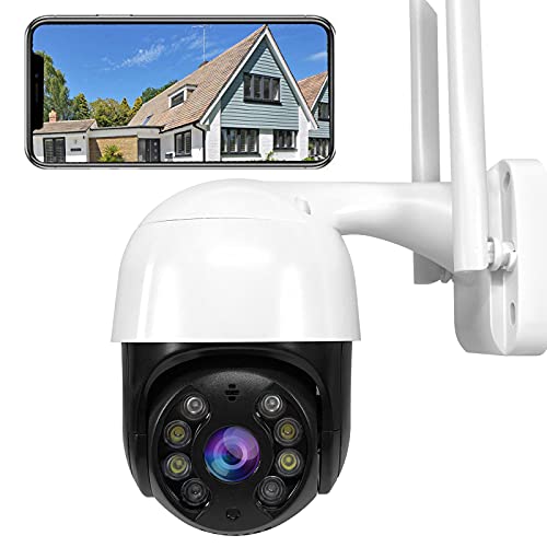 WLAN IP Kamera, Überwachungskamera Aussen 1080P Outdoor Kamera mit 320°/90° Schwenkbare/IP65 Wasserdicht/50ft Nachtsicht/Bewegungserkennung/2 Wege Audio